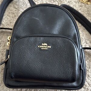 Coach Black Leather Backpack